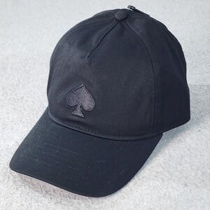 Kate Spade New York Baseball Hat Womans Black Embroidered Spade Stretch Cap OSFM